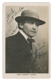 HOUDINI, Harry (Erik Weisz, 1874 – 1926). Autographed RPPC ...