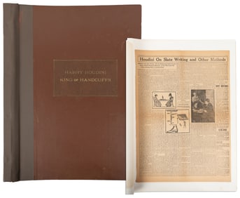 [HOUDINI] Oversize Scrapbook of Houdini Ephemera and Clippi...