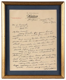 HARDEEN, Theo (1876–1945). ALS From Hardeen to the Houdini ...