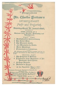 BERTRAM, Charles (James Bassett, 1853 – 1907). Programme of...