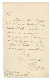 HENRY, M. Autograph Letter Signed by M. Henry the Magician....
