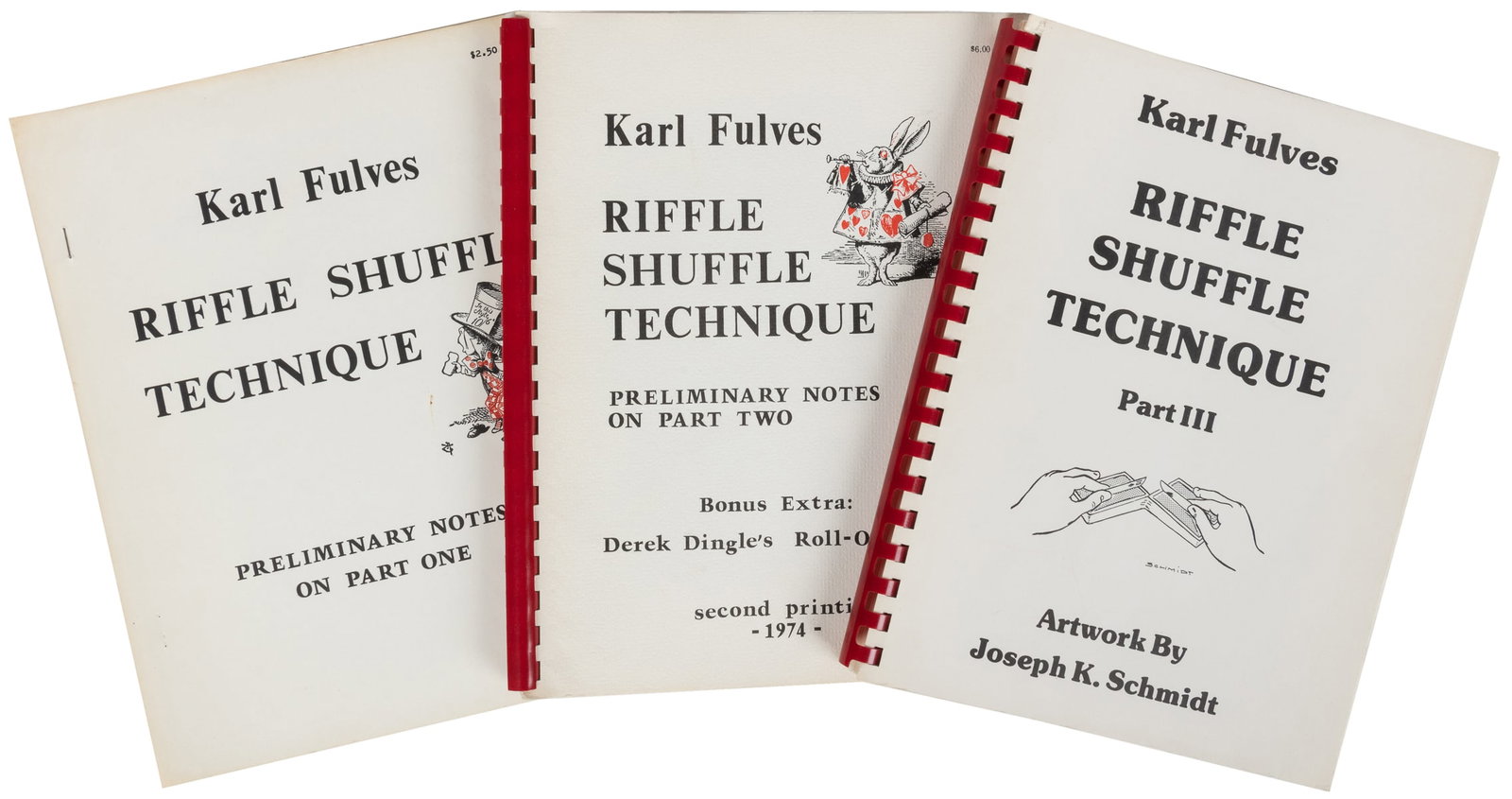 FULVES, Karl (1938 – 2023). Three Works on Riffle Shuffles....: FULVES, Karl (1938 – 2023). Three Works on Riffle Shuffles. Including: Riffle Shuffle Technique. Preliminary Notes on Part One. [New Jersey], n.d.; Riffle Shuffle Technique. Preliminary Notes on