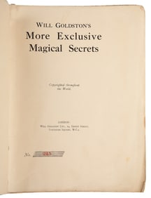 GOLDSTON, Will (1878 – 1948). More Exclusive Magical Secret...