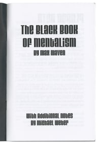 MAVEN, Max (1950 – 2022). The Black Book of Mentalism. [Los...