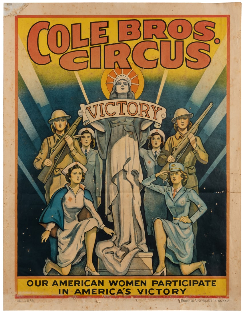 Cole Bros. Circus. / Victory. Circa 1945. Patriotic World W... (1 of 1)