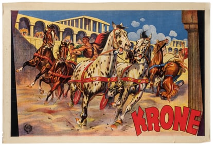Circus Krone Equestrian Act Poster. Hamburg: Adolph Friedla...