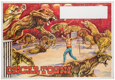 COLIZZI, Mauro. Oscar Togni / [Lion Taming]. Lot of 25 post...