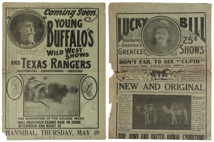 Pair of Wild West Show heralds. Circa 1910. Includes: Young...