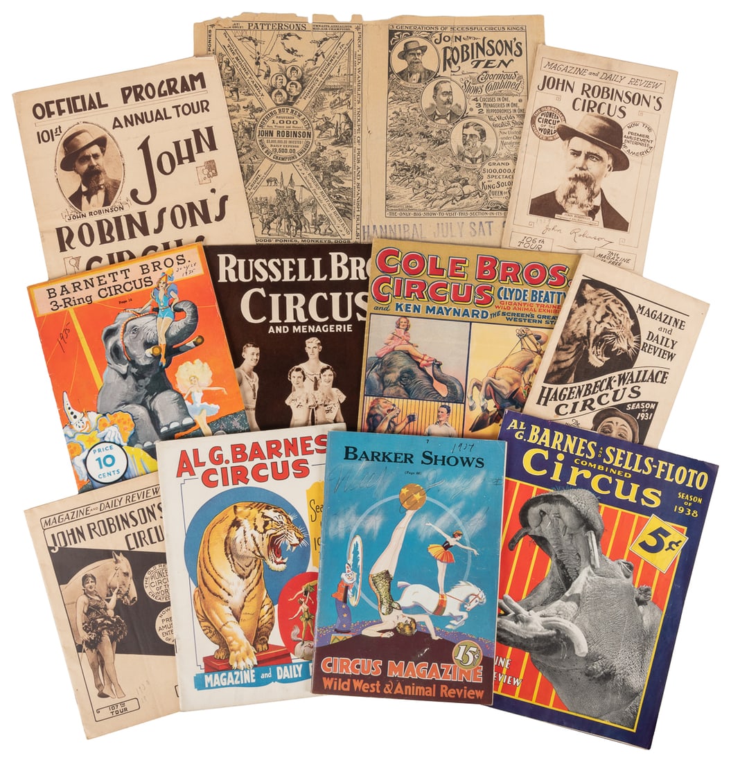 Collection of 29 American circus programs, couriers, and a ... (1 of 1)