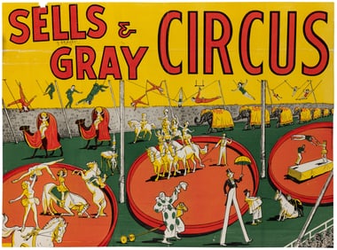 Group of 12 circus posters, prints, and ephemera. Including...