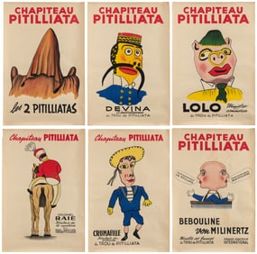 Chapiteau Pitilliata. Paris: Hartford, ca. 1950s. Six Frenc...