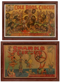 Pair of Cole Bros. and Sparks Bros. Circus posters. Includi...