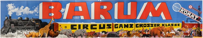 KNUDSEN, Oscar (1898-1971). Circus Barum Advertisement Bann...