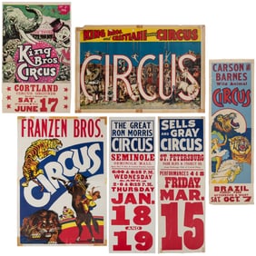 Ten Assorted Circus Posters. V.p., ca. mid-20th century. Ci...