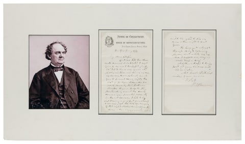 BARNUM, P.T. (1810 – 1891). Autograph letter signed, to Edw...