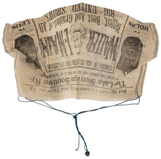 Walter L. Main 1895 souvenir advertising parachute. Anderso...: Walter L. Main 1895 souvenir advertising parachute. Anderson, Ind.: World’s Advertising & Novelty Co. Engraved thin paper parachute affixed to string and a small lead ball, advertising the Walte