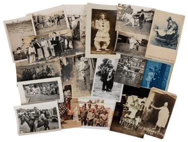 [CLOWNS]. Group of Nearly 50 Photos of Clowns [V.p., ca. 20...