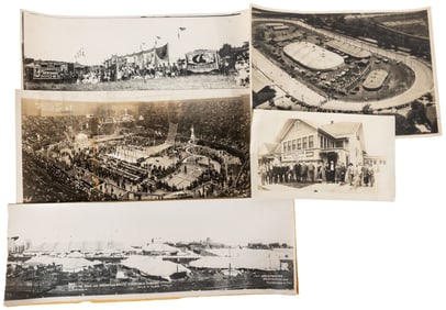 [PANORAMIC PHOTOS]. Group of 5 Black and White Panoramic Ph...