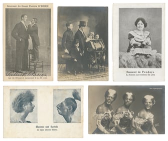 [SIDESHOWS]. Group of Nearly 20 Photographs, Postcards, Rea...