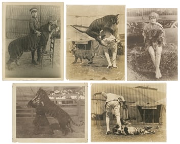 STARK, Mabel. Group of Five Photographs. Set of photographs...