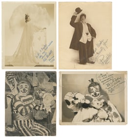 [CIRCUS]. Four signed circus photographs. Inscribed and sig...