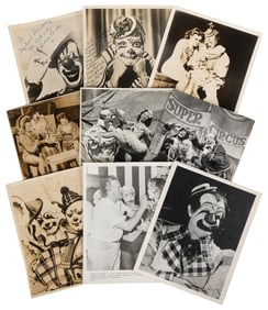 [CLOWNS]. Group of over 20 photographs. American, ca. 1940s...