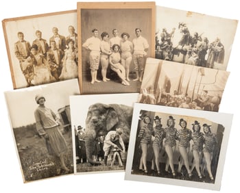 [CIRCUS]. Group of 19 large photographs. American, ca. 1900...