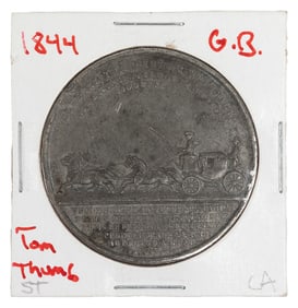 An 1844 Tom Thumb Medal. Brimingham: Allen & Moore. 1 ½” di...