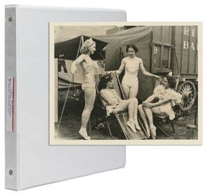 Album of circus performers and personnel photographs. Appro...