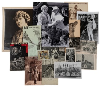 Group of Photographs and Postcards of Female Big Cat Traine...