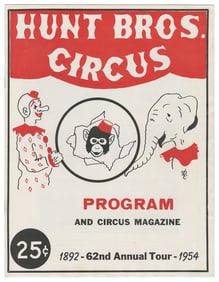 1954 Hunt Bros. Official Program and Admission Tickets. Fou...