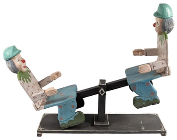 [CHILDREN’S TOY / RIDE-ON]. Hand-Made and Hand-Painted Clow...