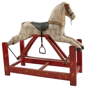 [CHILDREN’S TOY / RIDE-ON]. Hand-Carved and Hand-Painted Mi...