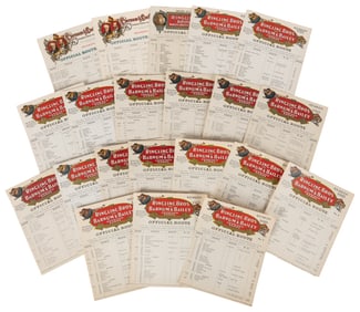 [ROUTE CARDS]. Large Group of Route Cards for Ringling Bros...