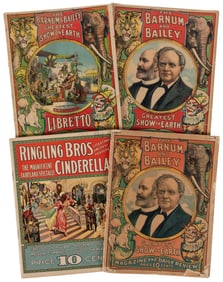 Barnum & Bailey / Ringling Bros. Group of 4 programs. Circa...