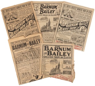 Barnum & Bailey. Group of 5 circus heralds. V.p., ca. 1890s...
