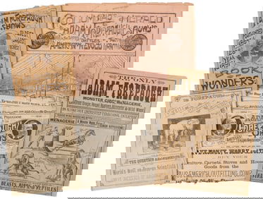 Adam Forepaugh Shows. Group of 5 heralds, couriers, and pro...