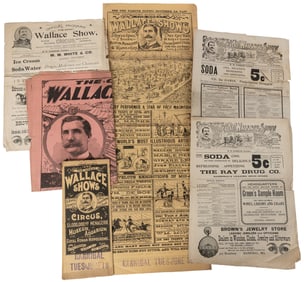 The Great Wallace Shows. Group of 6 programs, couriers, and...