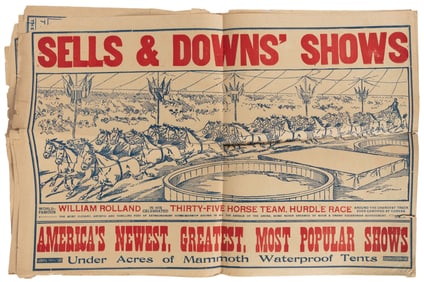 Sells and Downs Shows. Pair of couriers. Circa 1905. Includ...