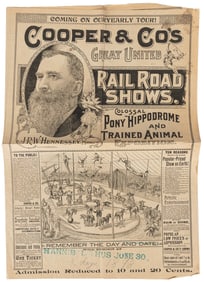 Cooper & Co.’s Great United Railroad Shows courier. Circa 1...
