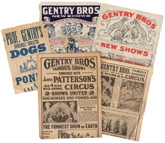 Gentry Bros. Group of 5 heralds. V.p., ca. 1900s-10s. Five ...