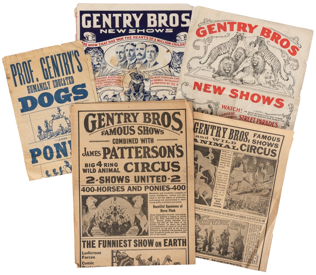 Gentry Bros. Group of 5 heralds. V.p., ca. 1900s-10s. Five ... (1 of 1)