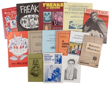 [SIDESHOW]. Group of 13 pitch books, booklets, and catalogs...