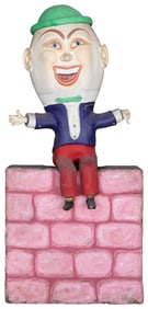 Humpty Dumpty Amusement Talking Figure. Large wooden and pa...