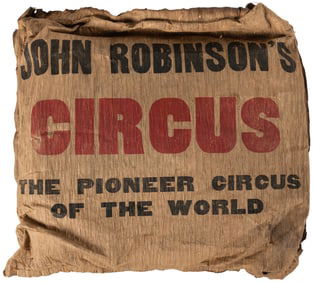 John Robinson’s Circus Seat Cushion. Circa 1900s. Early str...