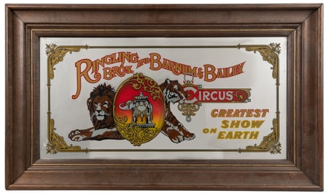 Ringling Bros. and Barnum & Bailey Circus Mirrored Sign. Am...