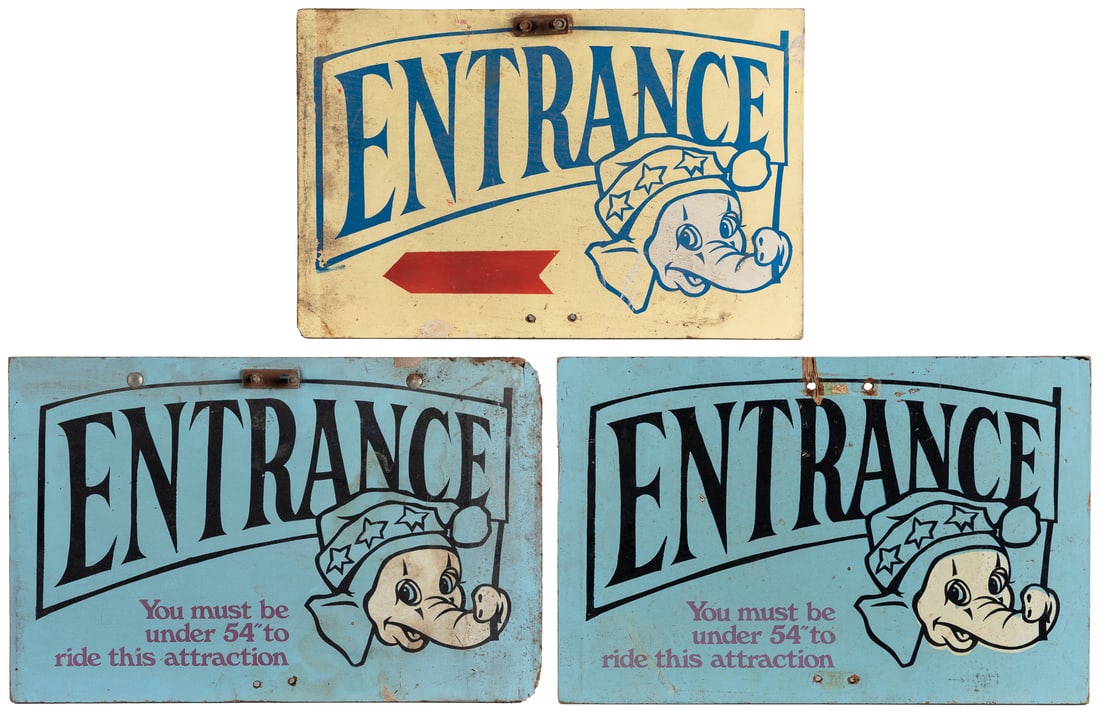 Three Kiddie Ride Carnival Entrance Signs. American, mid to... (1 of 4)