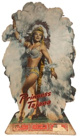 Princess Tajana Touring Circus Cutout. Circa 1940s-50s. Lar...