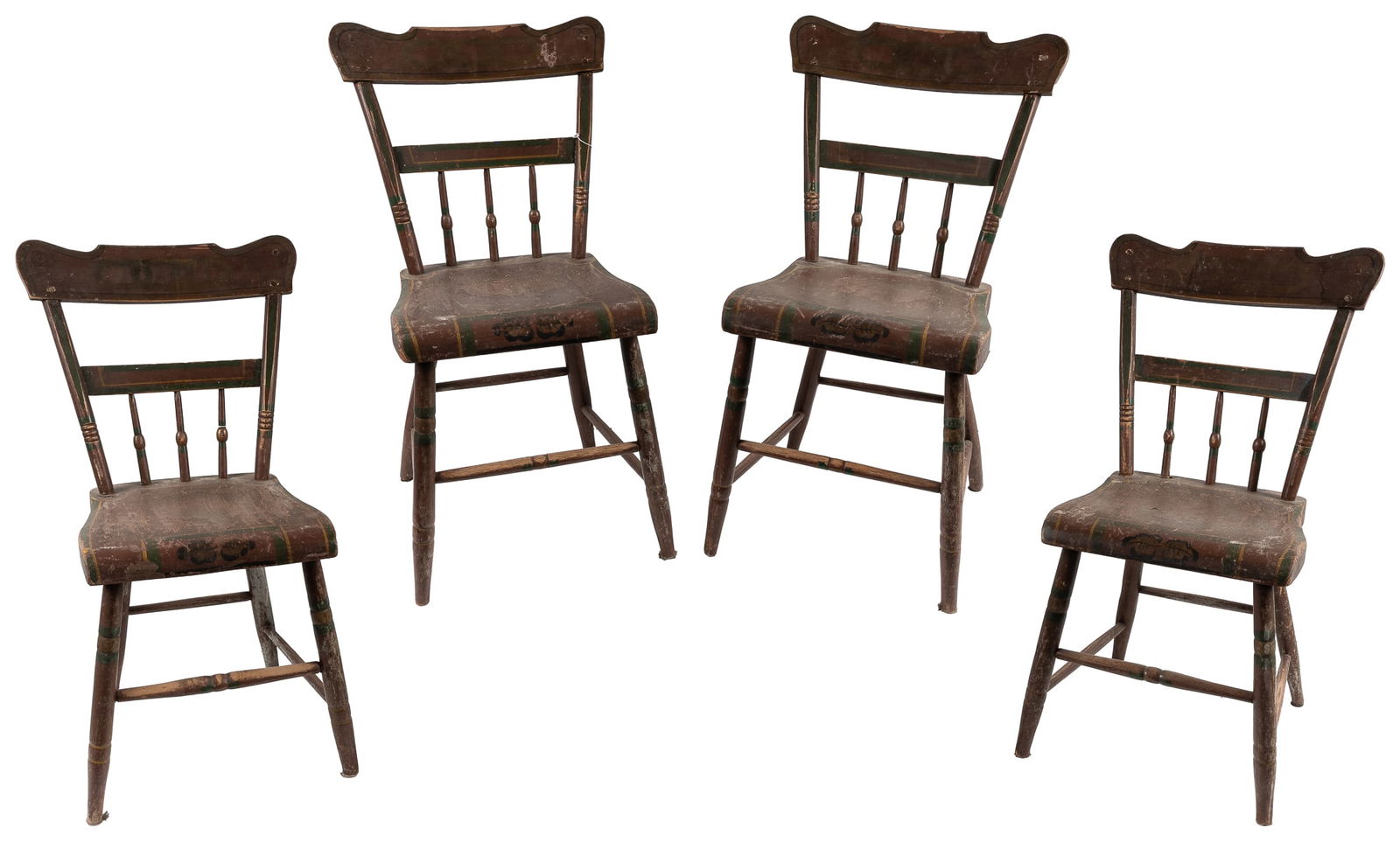 [ODD FELLOWS]. Group of 4 Hand-Painted Fraternal Chairs. [N... (1 of 4)
