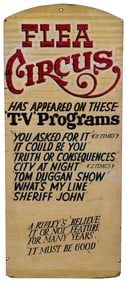 [CARNIVAL SIGN]. Flea Circus / Has Appeared on These ‘T-V’ ...